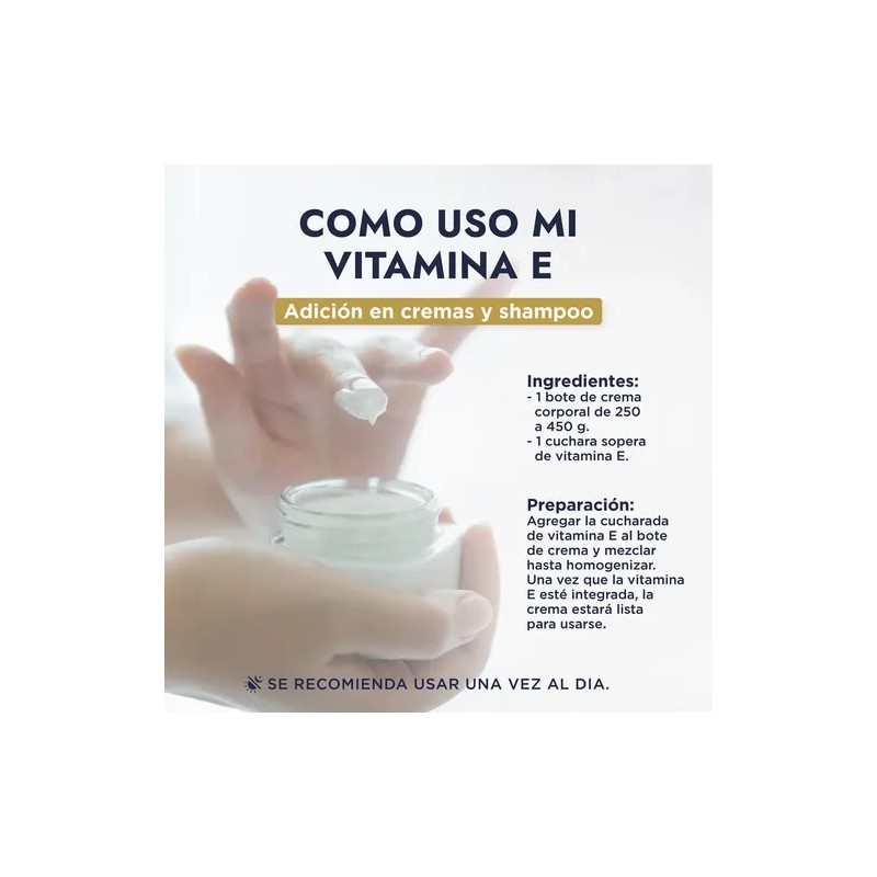Vitamina E Hebbe Cosmetics Aceite Antioxidante 50g Cabello y Piel
