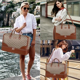 ITIEZY Weekender Overnight Bag for Women - Large Travel Duffel Bag Carry On Tote Bags with Crossbody Bag Toiletry Bag
