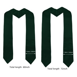 GraduatePro Plain Graduation Stole for Unisex Adults Sash 60" Long 16 Colors