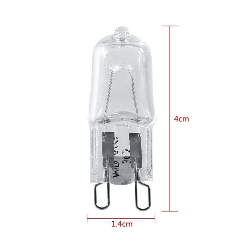 Foco halógena G9, 120 V, 40 W, 10 unidades, base