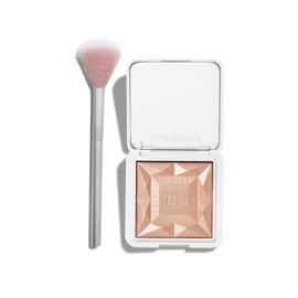 RMS Beauty The Glow Makers Duo - ReDimension Hydra Dew Powder Highlighter and Skin2Skin Classic Fan Brush