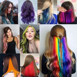 12 Pcs Colored Clip In Hair Extensions Red 20 Inches Straight Hair Clip In Synthetic Hair Extensions For Women Girls Kids Gift Synthetic Hairpieces Can Be Hot Water Curl (12pcs,Red)