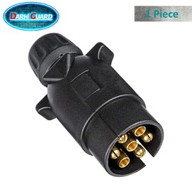 DARKGUARD 7-Pin Plug Trailer, 1 Piece 7-Pin Plug 12 V Tractor, ISO1724, Waterproof, Trailer Adapter 7 Pin, Trailer Accessories Plug 7-Pin for Motorhomes, Cars, Trucks, Agricultural (DG7PS-1)