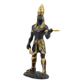 Ebros Ancient Egyptian Theme Falcon Bird Horus Ra Holding Ankh Statue 12" Tall God of War Sky Protection Decor Figurine Gods and Deities of Egypt Decorative Home Accent
