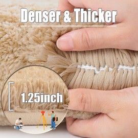 ROLIZOE Extremely Thick Bath Mat, Non-Slip Bath Mat, Highly Absorbent Bathroom Rug, Super Soft Bath Mat, Microfibre Bath Mat, Machine Washable, 40 x 60 cm, Beige