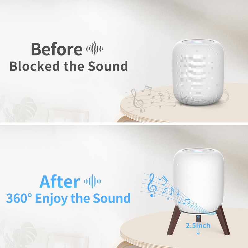 Yibracki Wood Table Stand for HomePod 1 and Homepod 2