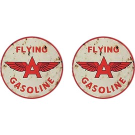 Pure Print Cut Oil Tuning Sticker for Hotrod and Vintage Cars - Retro Design Racing Themes V8 Rat - High Quality Rat Rod Oil Slick Stickers, Pack of 2, 10cm STP & Pennzoil (Flying Gasoline)