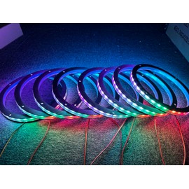 SDO 8PCS 6.5"" Dream Chase Car LED Speaker Ring Light Kit RGB Color Shift Coxial Speaker Rings Multiple Music Dancing Flow Spacer Ring Light Can Controlled by Remote and Bluetooth APP Simultaneously