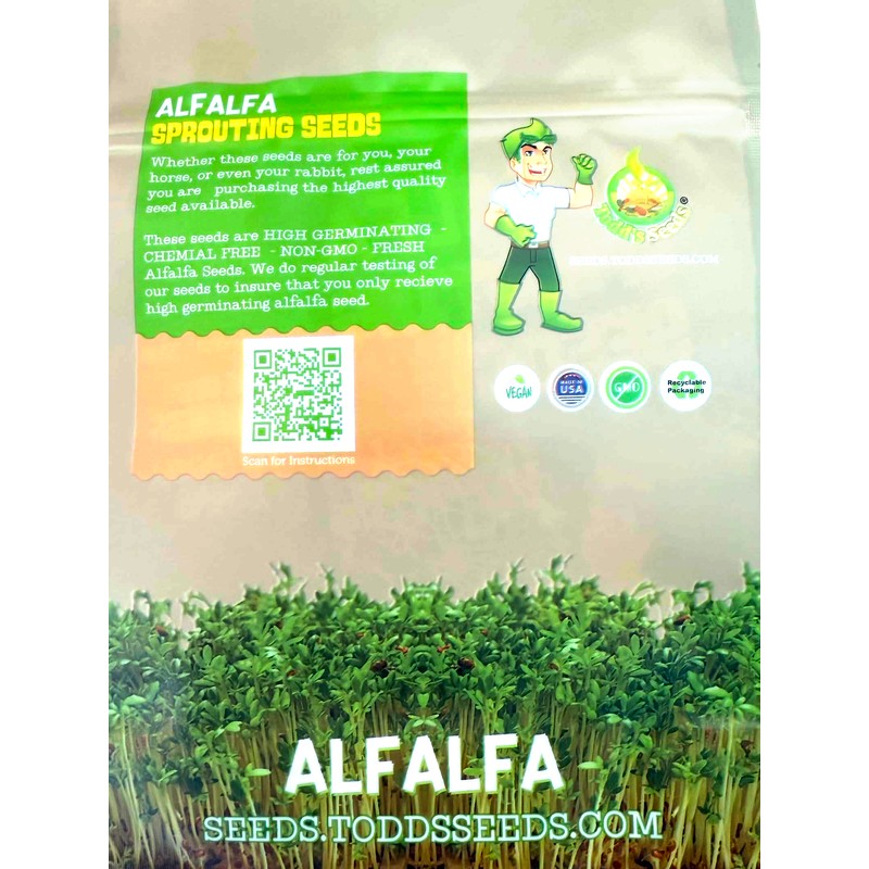 Todd’s Seeds - Alfalfa Sprouting Seeds - Easy to Grow