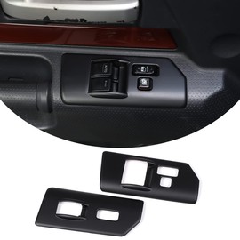 LLKUANG Car Window Glass Lifting Button Decorative Frame Cover Trim for Toyot@ FJ Cruiser 2007-2021 Glass Lift Switch Accessories 2-pcs(Not fit Right Hand Drive!) (Matte Black)