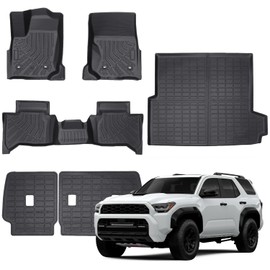 Floor Mats & Cargo Liner Compatible with 2025 Toyota 4Runner(Only Fit Hybird) 5 Seats,All Weather Protection,Waterproof,TPE Floor Mat & Trunk Mat for 2025 4Runner(Only Fit Hybird) Accessories