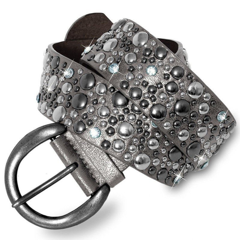 Caspar GU248 Women's Wide Belt Waist Belt with Rivets and