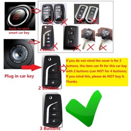 M.JVisun Soft TPU Case Key Fob Cover For Toyota 4Runner Avalon C-HR Camry Corolla Fortuner Highlander Levin RAV4 LE Sequoia Sienna Tacoma Tundra Yaris Car Key Shells - Glossy Blue - Metal Keychain