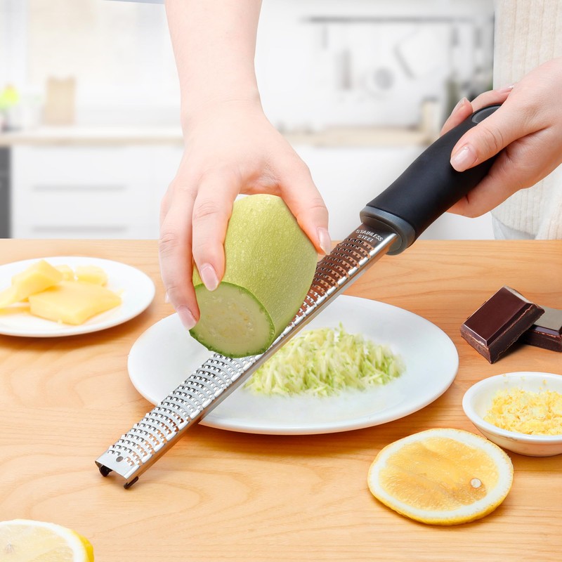 YC Kitchen Zester Grater, Stainless Steel Cheese Grater, Parmesan Grater,