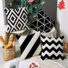4 PCS Throw Pillow Case Pillows Cushion Cover Black and