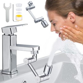 Avtytsda Faucet Extender Filter Faucet Aerator Universal 1080° Swivel Robotic Arm Swivel Extension Faucet Aerator, Faucet Extender for Bathroom Sink with 2 Water Outlet Modes (2pcs Stainless Steel)