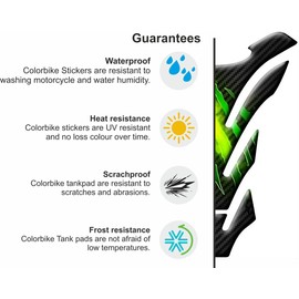 Tank Protector Tank Pad Motorcycle 3D Carbon Scratch Compatible with Motorcycle Honda Kawasaki Aprilia Ducati Cagiva Yamaha Universal Claw Green