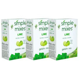 Simple Mixes Natural Gelatin Dessert, Lime, Healthy Snacks, Lactose, Fat & Gluten Free, Kosher, 3.1 Oz Per Package, 3 Count