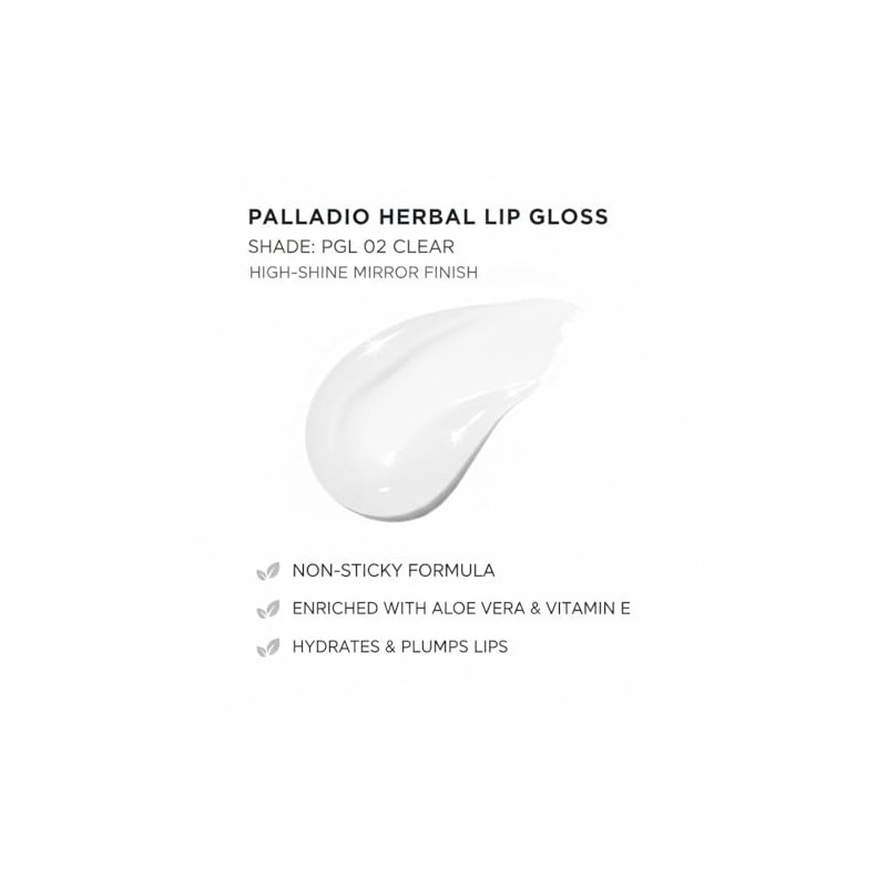 Palladio Lip Gloss, Brillo de Labios No Pegajoso, Ofrece Color
