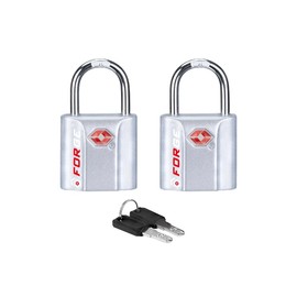 Forge Small Size TSA Approved Luggage Locks: Key Locks for Travel. Ultra Secure Dimple Key Travel Locks Alloy Body Luggage Locks. Silver 2-Pack.
