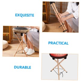 VICASKY Show Racks for Floor Wood Display Stand Folding Bracket Hand Pan Drum Steel Drums Instruments for Adults Tongue Wooden Hand Drum Holder Tongue Drum Folding Support Hand Pan Bracket