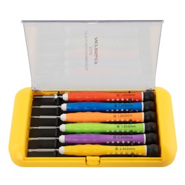 Precision Mini Screw Driver Set of 6, Professional Repair Hand Tool Kit for Eye Glass, Watches, Computer Games, Phones, Electronics-Color Coded Handle, Anti-Skid, 360° Rotation, Travel-Friendly Box