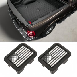 POETRYXIAO Stake Hole Covers Truck Bed Rail Stake Pocket Plugs (Black U.S Flag Style) Compatible with 2019-2023 Dodge RAM 1500,Caps Rail Hole Plugs (Black)