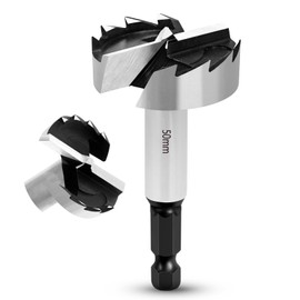 NICAVKIT Professional Forstner Drill Bit 50 mm for Wood, 50 mm Forstner Drill Bit Wood Hole Cutter with Hex Shank, Wood Drill, Pot Drill, Art Drill for Wood