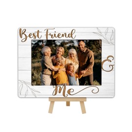 DETIHO Best Friends Picture Frame, Long Distance Friendship Gifts, Friends Door Frame, Birthday Gifts for Friends, Wood 4x6 Photo Frames for Table Decor-F13