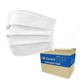 Medtecs Disposable Face Mask, 3 layer Breathable Masks, Made in USA, Providing Health Protection & Safety, Anti Dust, CoverU facemask for Adult, Pack of 2000 pc White Colored