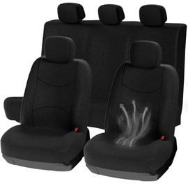 Fhrhig Cubre Asientos para Auto Juego 11 pzs, Universales Cuatro Estaciones Fundas para Asientos de Automovil, Suave, Transpirable y a Prueba de Polvo, para Coches, Furgonetas, SUV Etc