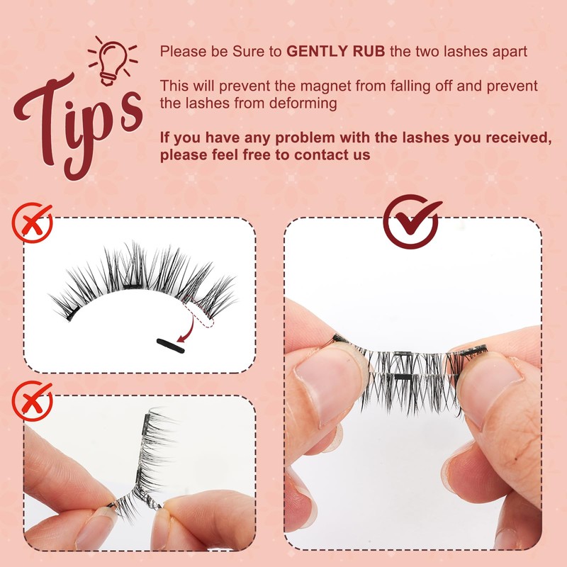 Magnetic Eyelashes with Applicator Soft Magnetic Lashes Natural Look Wispy