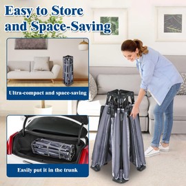 Jixrolyn Foldable Baby Playpen with Mat, 50"x50" Folding Playpen for Babies and Toddlers, Sturdy Safety Play Yard with Gate, Portable Kid's Play Pen with Bag