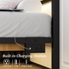 Twin Bed Frames With Charging Station & LED Lights, Metal