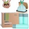 JENCENBIO Compostable Drawstring Bin Liners,15Liter Extra Thick 20 Micron, Compost