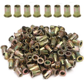 100pcs Carbon Steel Metric M5 Rivet Nuts Threaded Rivet Insert Nutsert Rivnuts Kit M5-0.8mm