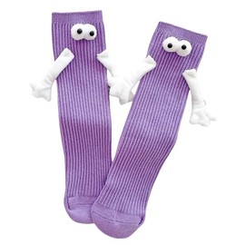 Crazy Silly Holding Hands Socks for Kids Friends Teens Girls Boys Cool Funny Christmas Gifts Stocking Stuffers (US, Alpha, One Size, Regular, Orange)