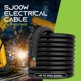 GearIT 12/4 12 AWG Portable Power Cable (25 Feet - 4 Conductor) SJOOW 300V 12 Gauge Electric Wire for Motor Leads, Portable Lights, Battery Chargers, Stage Lights and Machinery -25ft Electrical Cord