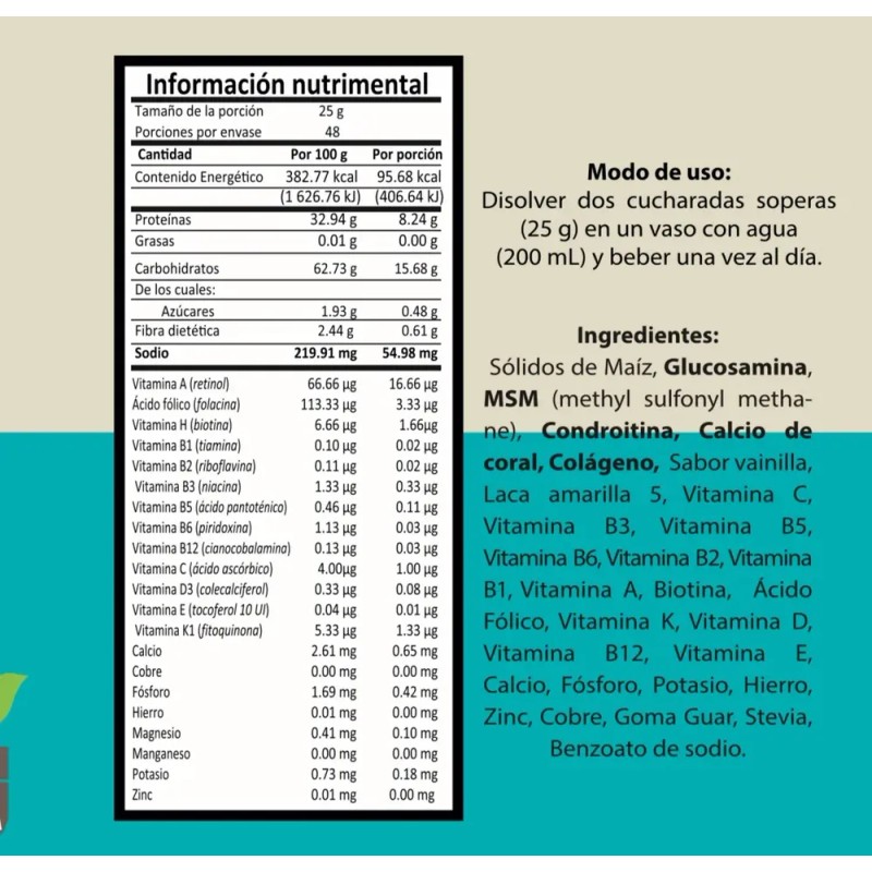 Sqflex Colágeno Hidrolizado Con Glucosamina 2 Botes