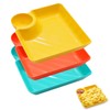 ICEBLUEOR 3 PCS Chip and Dip Serving Platter Set,Plastic Square