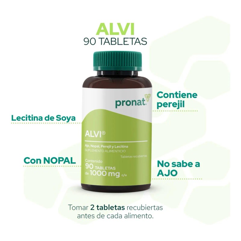 Alvi Ajo Nopal Perejil Tabs Recubiertas Pronat Sabor