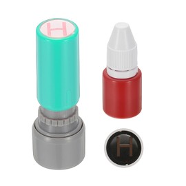 PATIKIL Letter Stamps Self Inking, Character Alphabet H Teacher Initial Ink Stamp Red Ink for Class Notebook Scrapbooking DIY Craft, Green