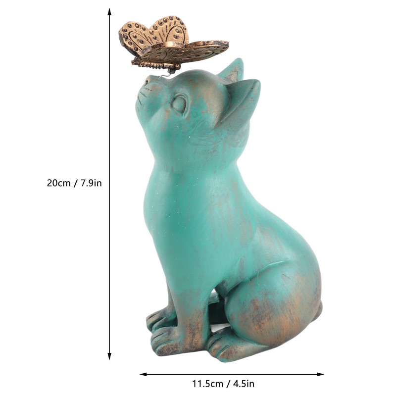 Cat with Ornament, Resin Cat Statue, Retro Style, Mottled Texture,