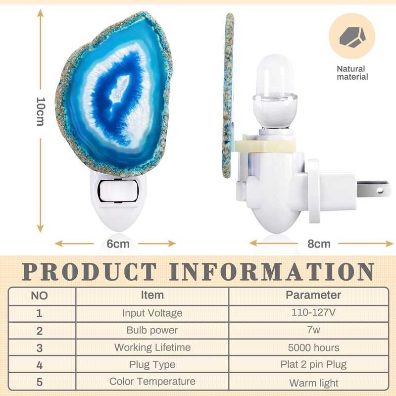 Hortsun Stone Nightlight Plug into Wall Christmas Agate Night Light