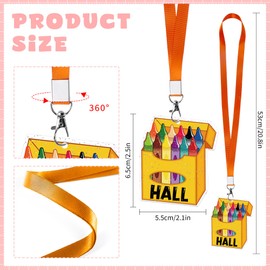 Hall Passes for Classrooms, 6 Pcs Acrylic School Hall Pass Set with Lanyards, Cute Back to School Supplies Classroom Management Tools for Elementary Teachers