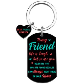 LKBVUG Cool Black Birthday Gifts for Women Friend Best Gifts for Women Keychain True Friends Bestie Sister BFF Birthday Christmas Graduation Long Distance Thank You Gift Keychain Jewel