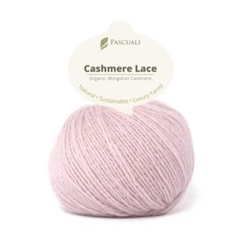 PASCUALI Organic Cashmere Lace Knitting Wool 100% Cashmere Wool for Knitting and Crocheting, Set: 4 Balls - 100 g - Colour: Rose Quartz 10