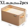 Foldable Fabric Clothes Storage Box with Handle, Gray Wardrobe Organizer