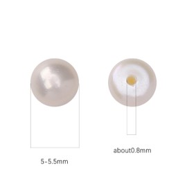 BEADIA Natural Half Drilled Pearl Beads White 5-5.5mm 12pcs AAAA Freshwater Cultured Loose Gemstone Beads for DIY Stud Earring Jewelry Making