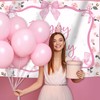 Coquette Happy Birthday Backdrop Banner - Pink Bow Birthday Party